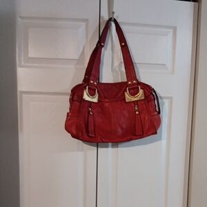 Elegant Red Leather Handbag